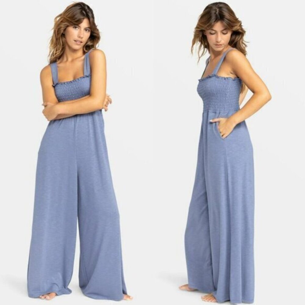 Roxy Just Passing By Jumpsuit in Wild Wind Blue